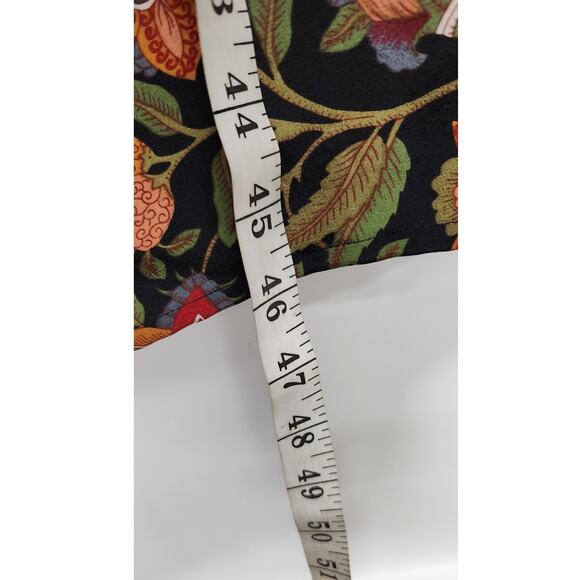 The J.Peterman Company Vintage 100% Silk Floral Long Sleeve Maxi Tunic, Size 2 - Picture 6 of 11